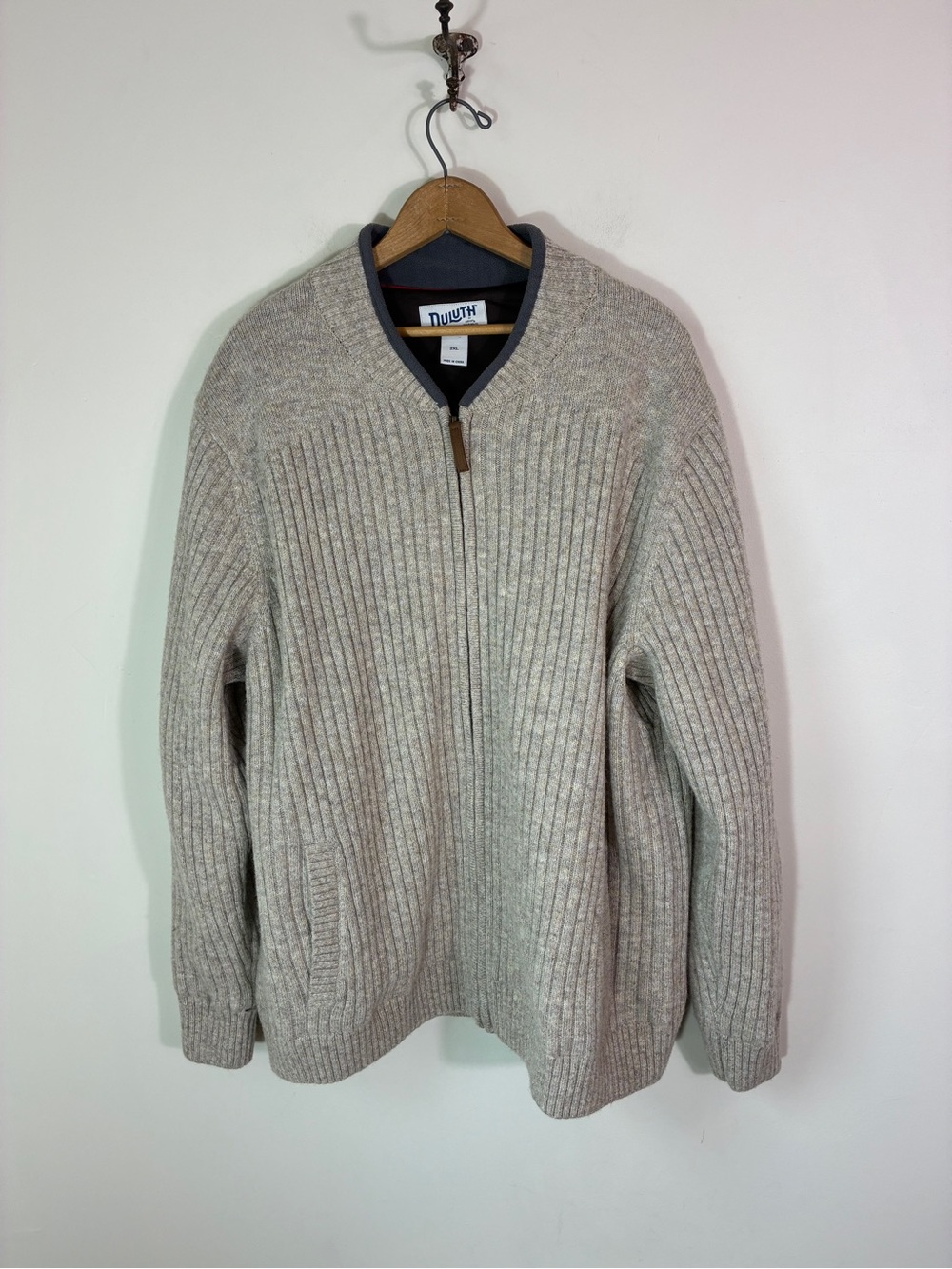 Duluth Trading Co Men’s Shetland Wool Full Zip Knit Sweater Size 2XL